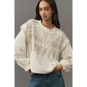 Pilcro / Anthropologie Rhinestone Sweatshirt